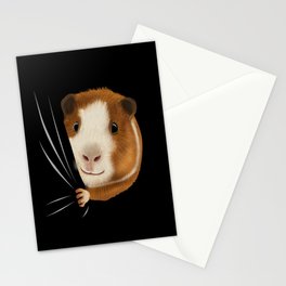 Guinea Pig Animal Coming From Inside Stationery Card