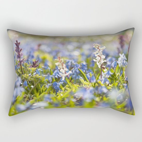 Spring flower meadow - Colorful flowers -floral on #Society6 Rectangular Pillow