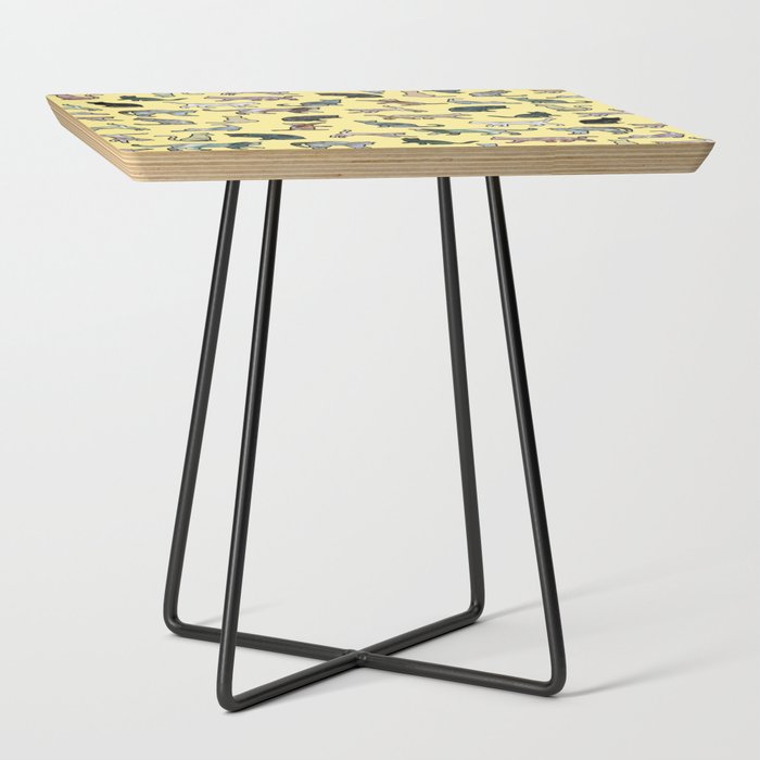 Cats Shaped Marble Sun Yellow Side Table By Notsniw Society6