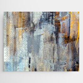 Multicolor Rustic Handdrawn Abstract Brushstrokes Jigsaw Puzzle