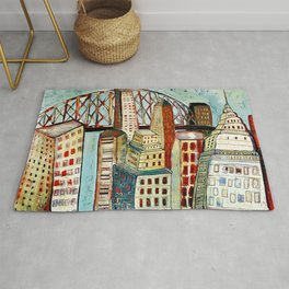 Jaunty City in a Trio of Colors Rug