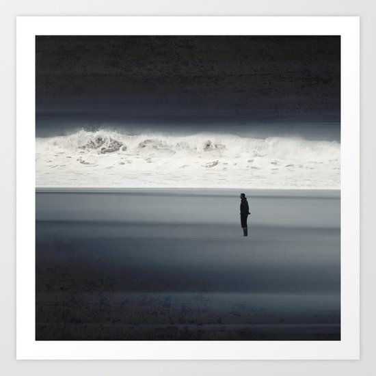 man & wave Art Print