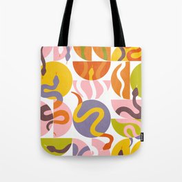 Retro Playful Snake Pattern 1 Tote Bag