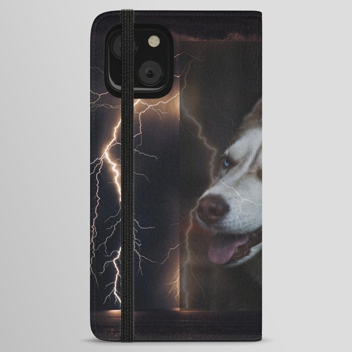 Wolf in Thunderstorm iPhone Wallet Case