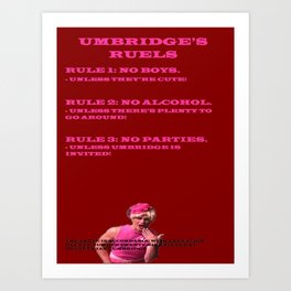 The Umbridge's rules Art Print | Graphic Design, Funny, Digital, Mixed Media 