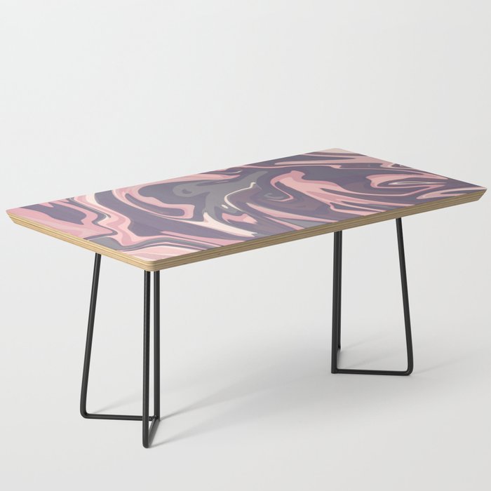 Pink Grey Liquid Marble Fluid Swirls Abstract Coffee Table