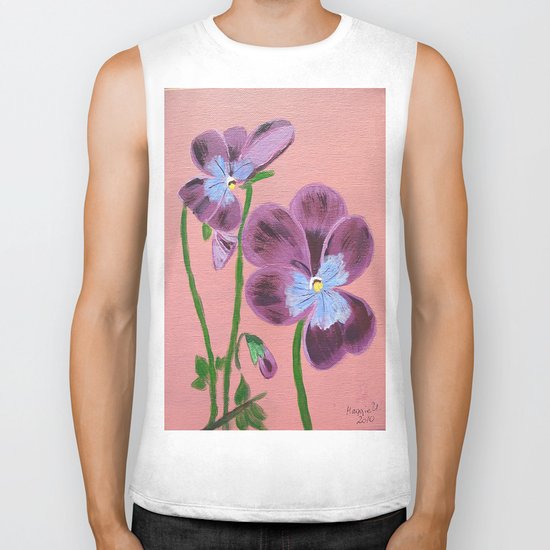 Purple pensies Biker Tank