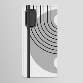 Geometric Lines and Shapes 28 in Monochrome Android Wallet Case