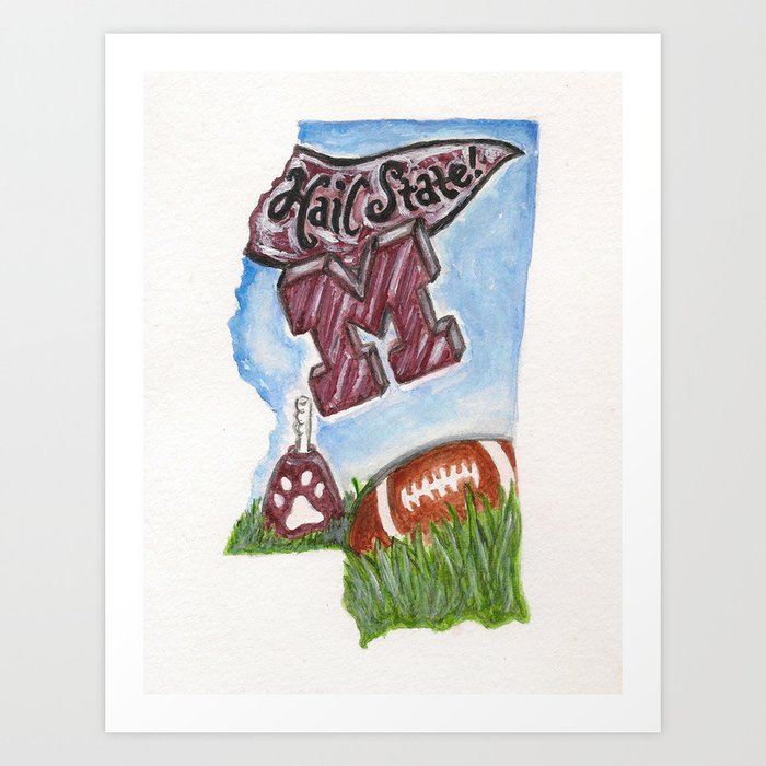 Mississippi State Bulldogs Art Print By Elementsinnature Society6