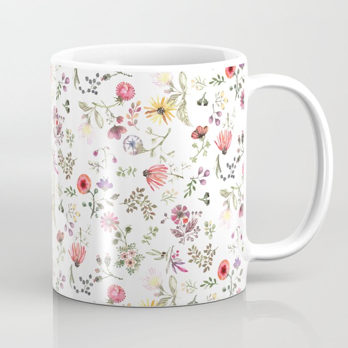 Delicate Watercolor Flower Pattern Coffee Mug