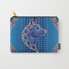 The Wolf (Blue) Carry-All Pouch | Geometric, Digitalart, Geometricdesigns, Vector, Nativeamerican, Vectordesigns, Graphicdesign, Americanindian, Wolfdesigns, Nativeamericanart 