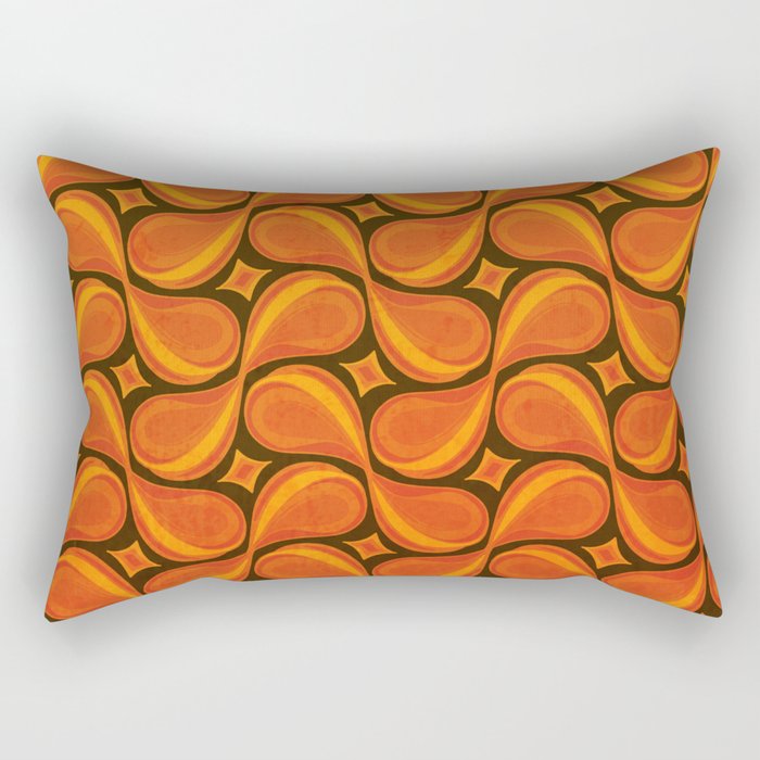 Mod retro Burnt Orange pattern Rectangular Pillow