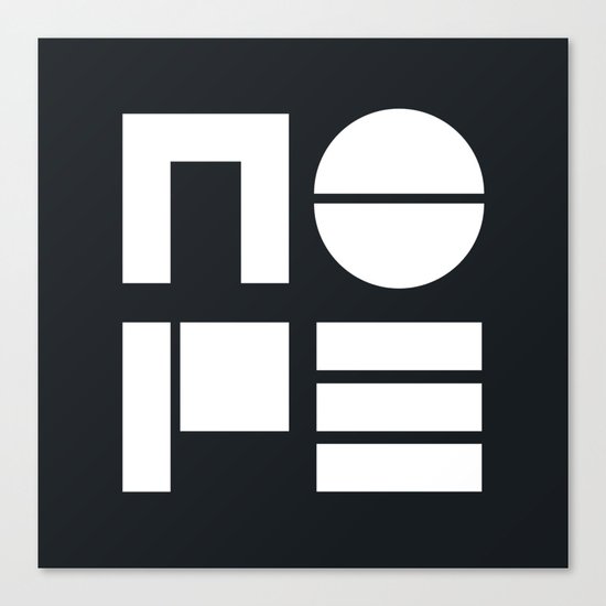 Nope in Black and White Canvas Print