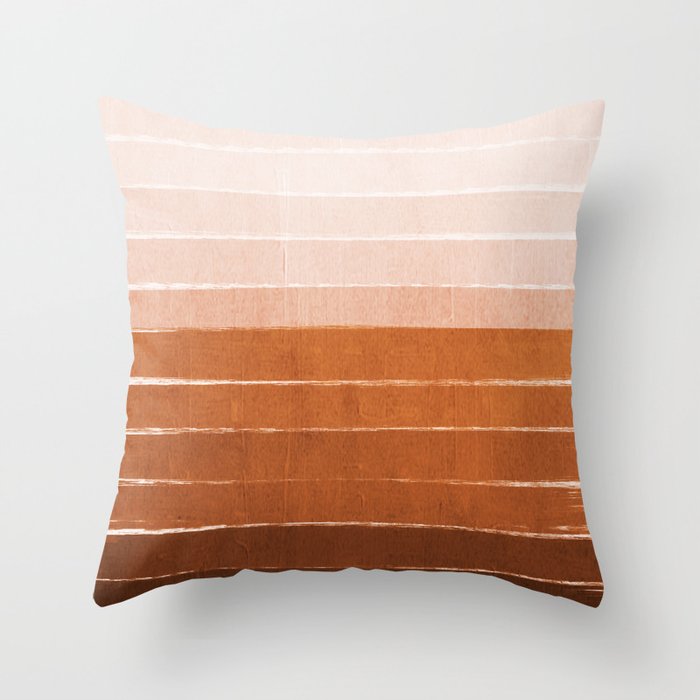 Sunset - rust, terracotta, clay, desert, sunshine, boho, ombre, paint, sunset colors,  Throw Pillow