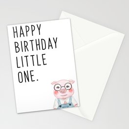 Happy Birthday Little One - Pig Stationery Cards