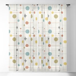 Mid Century Modern Abstract Pattern 29 Sheer Curtain