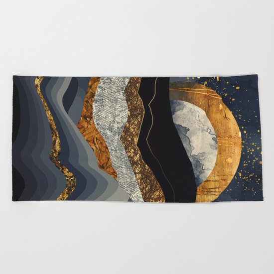 Metallic Mountains Beach Towel