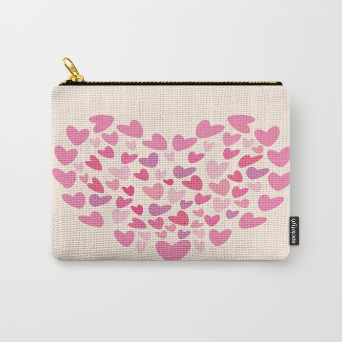 Pink Hearts Carry-All Pouch