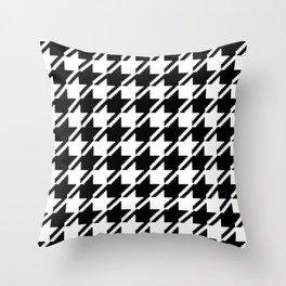 Large Puppytooth Pattern (black and white houndstooth) Throw Pillow