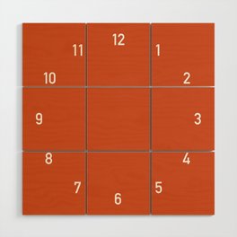 Numbers Clock - Orange Wood Wall Art