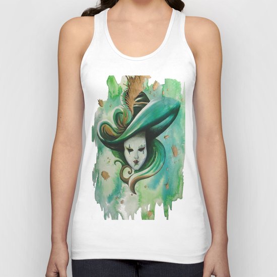 venetian mask green Unisex Tank Top