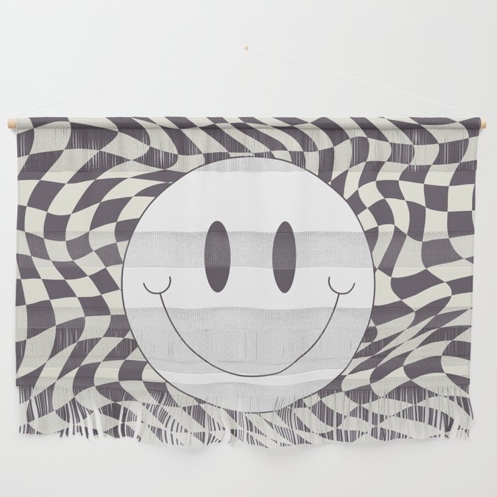smiley checked dark chocolate Wall Hanging