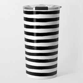 Black Bold Stripes Travel Mug