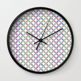 Multi-color circles, purple Wall Clock