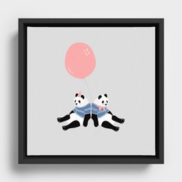 Happy Birthday Panda Framed Canvas