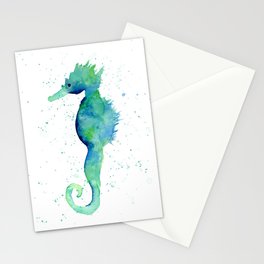 Watercolor Seahorse Stationery Card