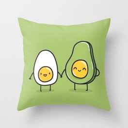 Egg and avocado Throw Pillow