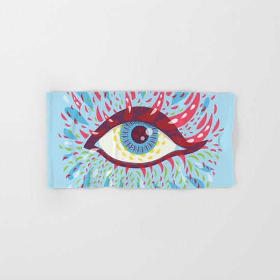 Weird Blue Psychedelic Eye Hand & Bath Towel