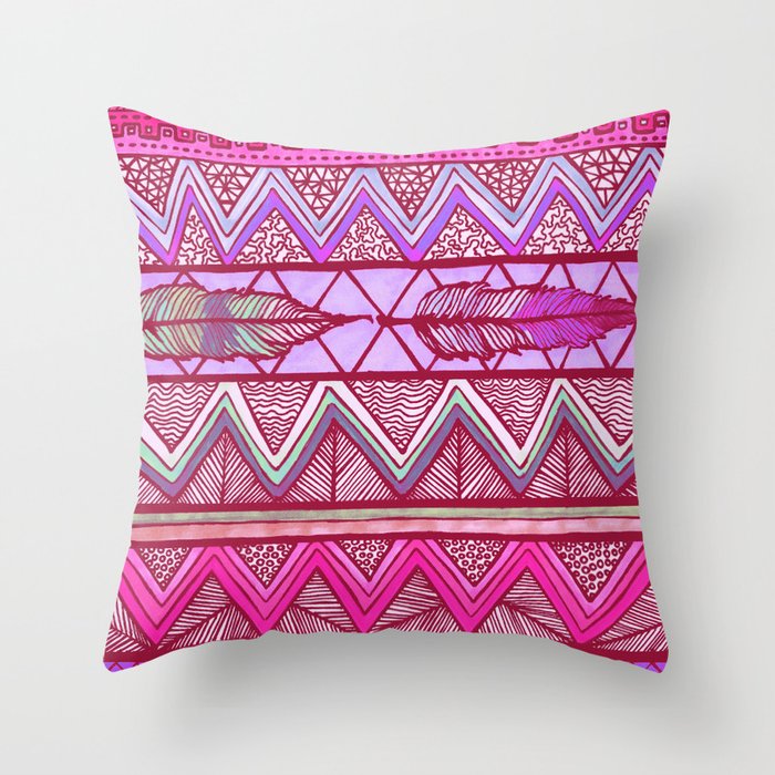 Two Feathers Two... Throw Pillow