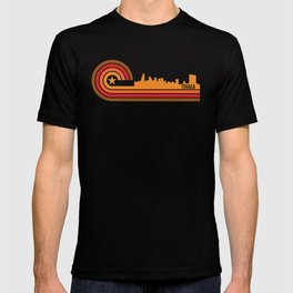 Retro Ithaca New York Skyline T-shirt