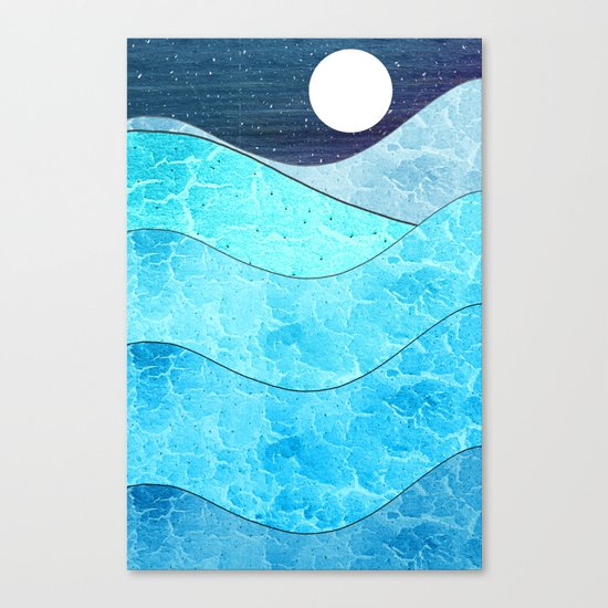 Ice Blue Waves Canvas Print