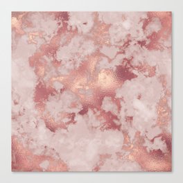Copper Metal Veins on Marble Canvas Print