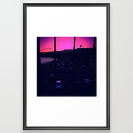 Millennial Pink Sunset in Malibu Framed Art Print