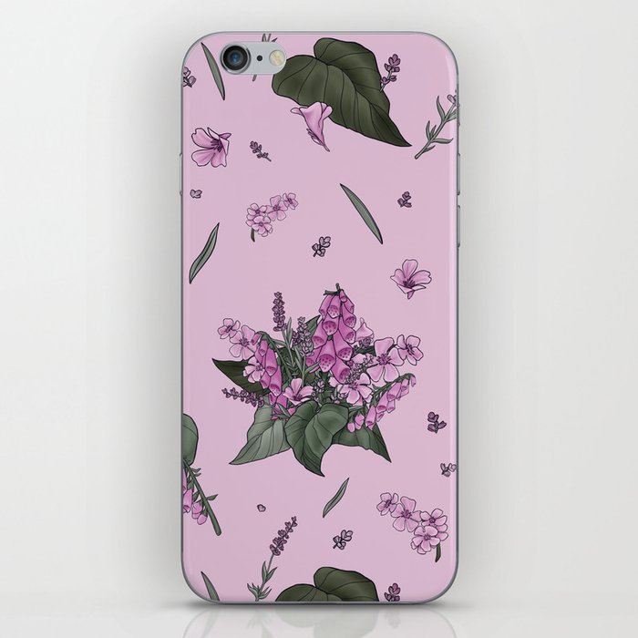 Warning Bouquet Light Floral Print iPhone Skin