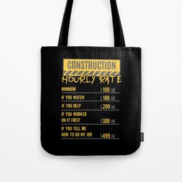 Salary Survey Funny Construction Worker Tote Bag