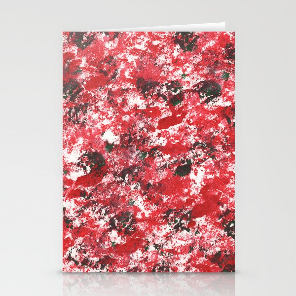 Red Camo Pattern Print Acrylic Artwork Black Splatter Painting