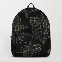 Ferns and Parrot Tulips - Black Backpack