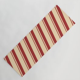 [ Thumbnail: Brown & Tan Colored Lines/Stripes Pattern Yoga Mat ]