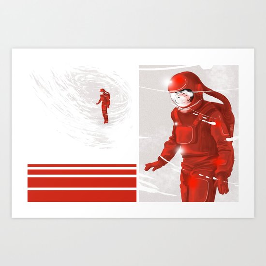 Hiroko in Storm // (astronaut girl) Art Print
