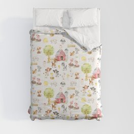 Watercolor Farm Animals Comforter