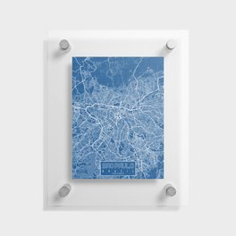 Sao Paulo City Map of Brazil - Blueprint Floating Acrylic Print