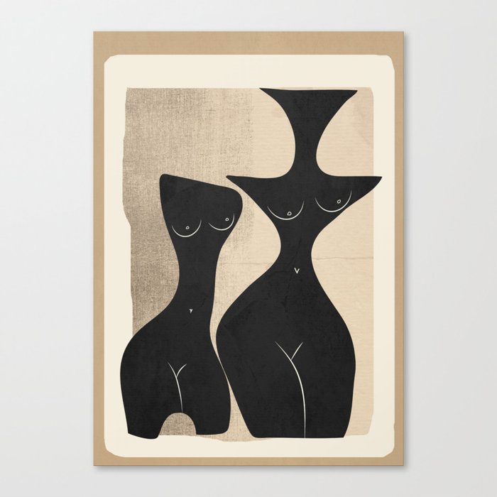 Modern Abstract Woman Body Vases 08 Canvas Print