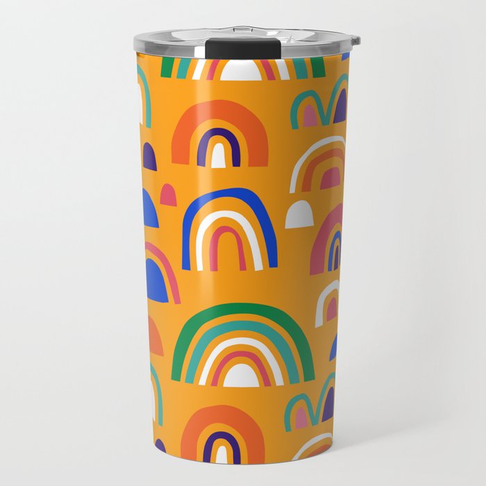 Abstract rainbow seamless pattern illustration Travel Mug