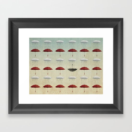embracing the rain pattern Framed Art Print