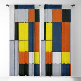 Piet Mondrian (Dutch, 1872-1944) - Title: No. VI / COMPOSITION No. II  - 1920 - De Stijl (Neoplasticism) - Abstract, Geometric Abstraction - Oil on canvas - Digitally Enhanced Version - Blackout Curtain