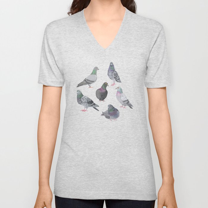 Pigeon Party V Neck T Shirt